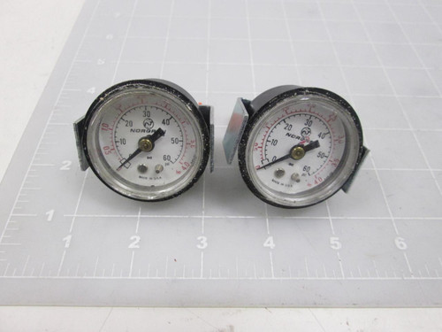 LOT OF 2 NORGREN 0-60 PSI GAUGE T57540