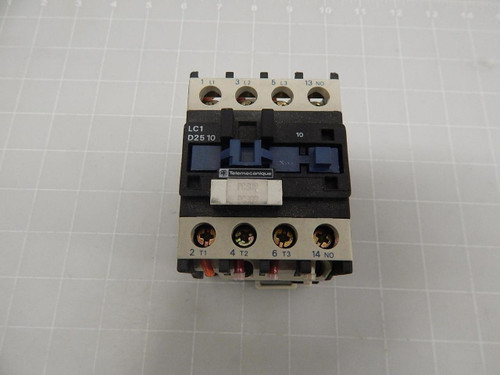TELEMECANIQUE LC1-D2510 CONTACTOR 25AMP 3POLE 120VAC W/1NO AUX T59697