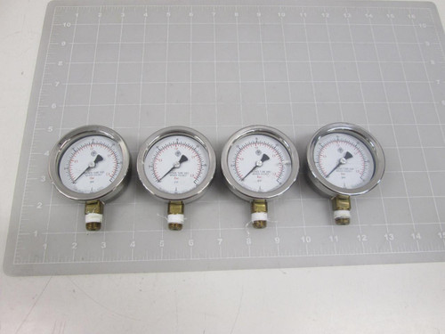 LOT OF 4 MC DANIEL CONTROLS 0-30 PSI 0-20 BAR GAUGES T62163