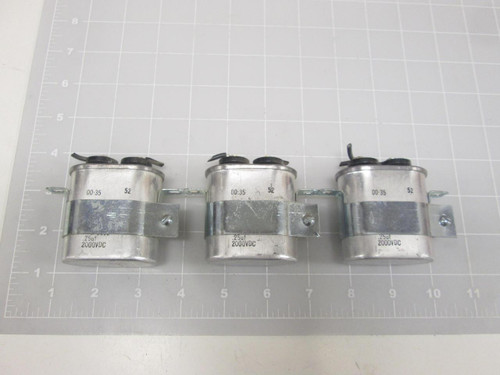 LOT OF 3 DIELEKTROL A28F5602 CAPACITOR 0.25 UF 2000 VDC T66035