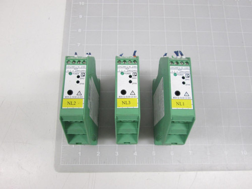 LOT OF 3 PHOENIX CONTACT MCR-S-10/50-UI-DCI CURRENT MEASURING TRANSDUCER T61287