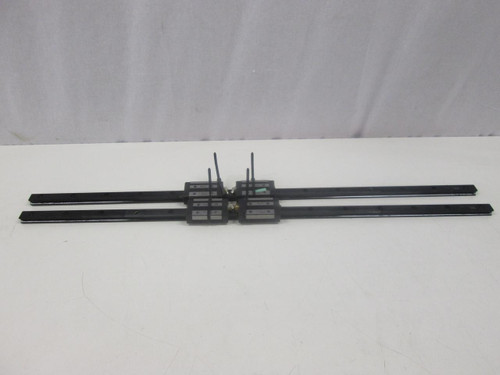 LOT OF 4 THK GSR20T 4L283 A5B16 182 BEARINGS W/ 35" CNC LINEAR SLIDE RAILS