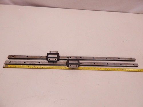 LOT OF 2 THK STR15TS STR15T5 BEARINGS W/ 23" CNC LINEAR SLIDE RAILS