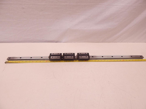 LOT OF 3 THK Y52381 KB-2 BEARINGS ON 42" CNC LINEAR SLIDE RAILS