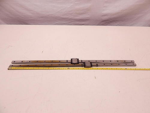 LOT OF 2 NSK 88-073 BEARINGS W/ 26-1/2" CNC LINEAR SLIDE RAILS
