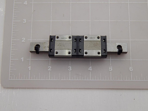 LOT OF 2 THK SRS12M 8B062 BEARINGS W/ 6 IN RAIL T89005