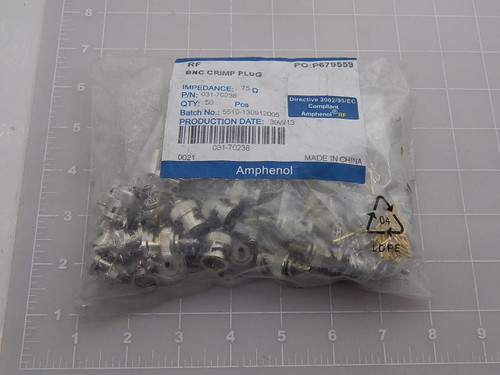 Lot of 50 Amphenol 031-70238 RF Connectors / Coaxial Connectors BNC 75ohm Belden T89903 For Sale Lot of 50 Amphenol 031-70238 RF Connectors / Coaxial Connectors BNC 75ohm Belden T89903 For Sale