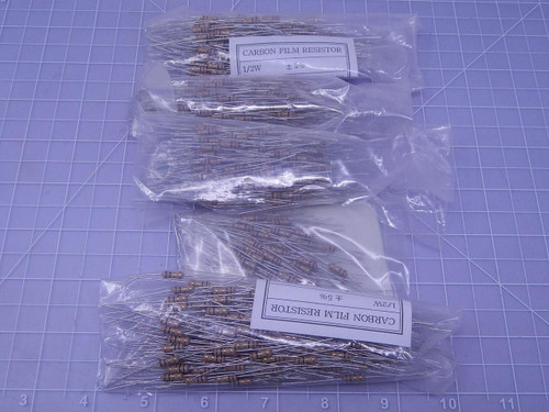 Lot of 900 Digi Key CFR-50JB-1R0 Carbon Film Resistors - Through Hole 1.0 Ohm 1/2 W 5 % T111978 For Sale