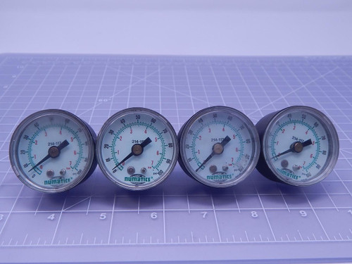 Lot of 4 Numatics 214-117 0-100 Psi Gauge T129296 For Sale