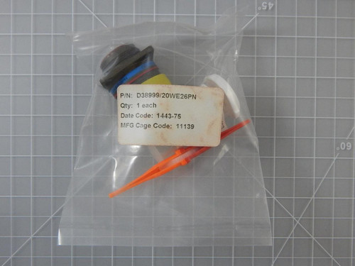 Deutsch D38999/20WE26PN    Circular MIL Spec Connector DTS 26 C 26 # 20 PIN RECP w/ Circular MIL Spec Contacts For Sale