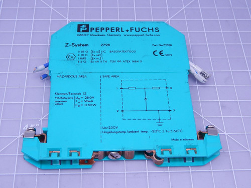 Pepperl Fuchs Z728    Zener Barrier Voltage DC 1 Channel Input/Output For Sale