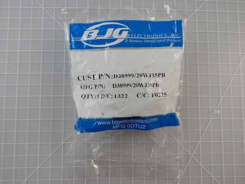 Souriau D38999/20WJ35PB    Circular MIL Spec Connector 128 P Sz 25 Wall Mnt Recpt Pin Cont For Sale Souriau D38999/20WJ35PB    Circular MIL Spec Connector 128 P Sz 25 Wall Mnt Recpt Pin Cont For Sale