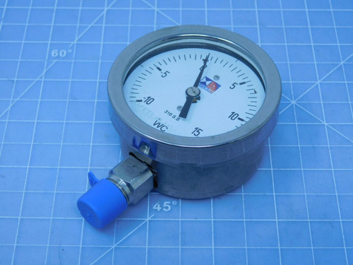 Stewarts-USA 20S-10"-0-15"WC S-4692 Pressure Gauge For Sale Stewarts-USA 20S-10"-0-15"WC S-4692 Pressure Gauge For Sale