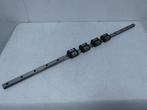 Lot of 4 THK SSR20    Linear Bearing Linear Motion Guide on 34 Inch Rail For Sale