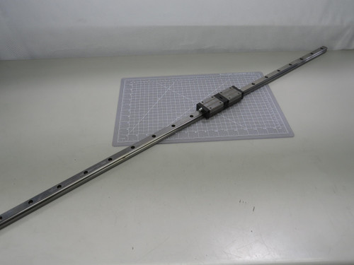 Lot of 2 NSK LH20  Linear Guide Blocks w/ 46 Inch Linear Guide Rail For Sale