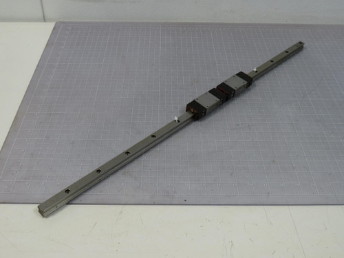 Lot of 2 Rexroth R162912047   CNC Slide Rail Bearings w 28 Inch Rail For Sale