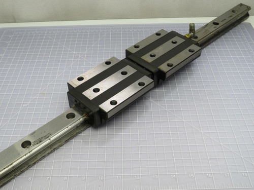 Lot of 2 YHK HSR35  Linear Bearings Blocks w/32 In Linear Rail For Sale
