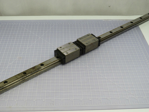 Lot of 2 NSK 94-004-04  Linear Bearings Blocks w/ 48 In Linear Rail For Sale
