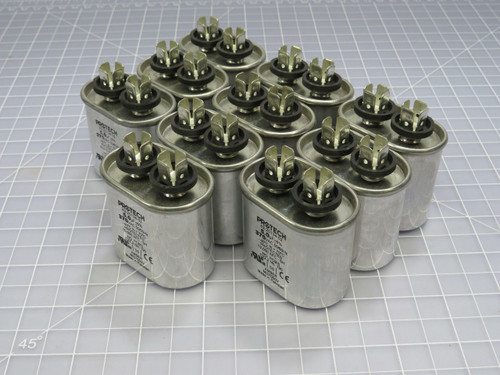 Lot of 10 Protech 43-25134-02  Capacitor Single Oval Metal Finish  370VAC For Sale