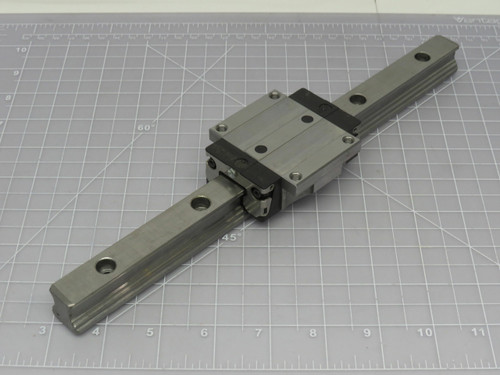 REXROTH R165181320 BALL RAIL RUNNER BLOCK CARBON STEEL 20MM W/ ON 11 INCH RAIL T168994