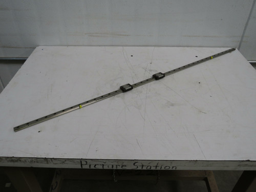 Lot of 2 Rexroth R044229401  2 Slider Linear Bearing Blocks in a 36.25 In Rail.  For Sale