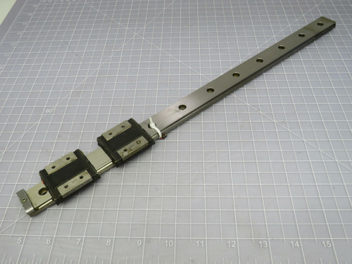 Lot of 2 THK RSR12WZM  Linear Bearing Blocks w/ 14 1/2 In Rail For Sale