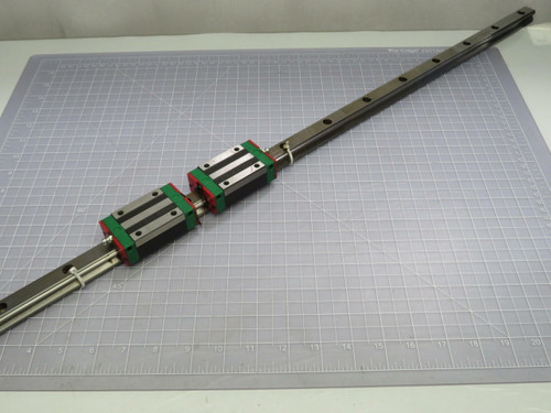 Lot of 2 Hiwin HG20  Linear Guide Blocks w 46 In Rail For Sale