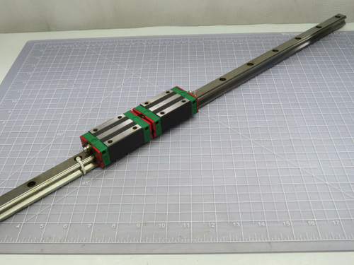 Lot of 2 Hiwin HG20  Linear Guide Blocks w 32 In Rail For Sale