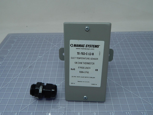 Mamac Systems  TE-702-C-12-B  Duct Temperature Sensor 10K OHM Thermistor 6 In Probe Length For Sale