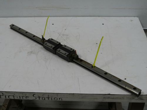 Lot of 2 THK HSR25 Y6E182 Linear Bearing Blocks in a 29 7/8 In Rail  For Sale