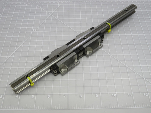 Lot of 2 Rexroth R165111320  Linear Bearing Blocks W/12 In Linear Rail For Sale