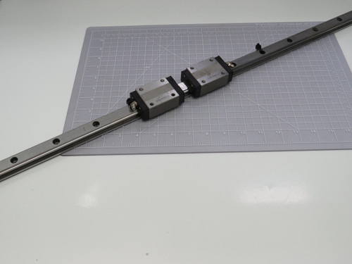 Lot of 2 THK HSR20 FGC00355 Linear Bearing Blocks W/47 In Linear Rail For Sale