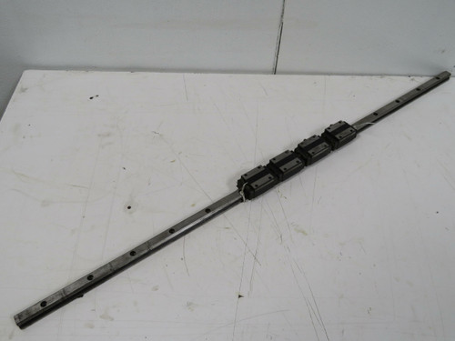 Lot of 4 THK R150R  Linear Bearing Blocks in a 33 1/2 In Rail  For Sale