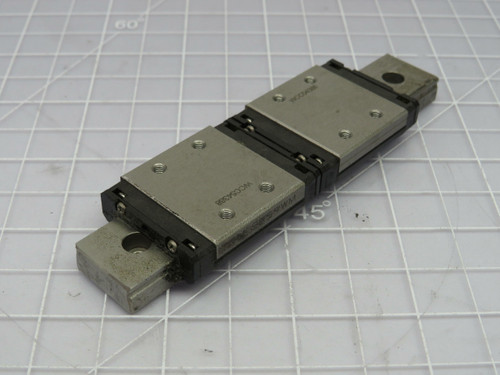 THK SRS9WM Two Linear Bearing Blocks In a 5 In Rail For Sale