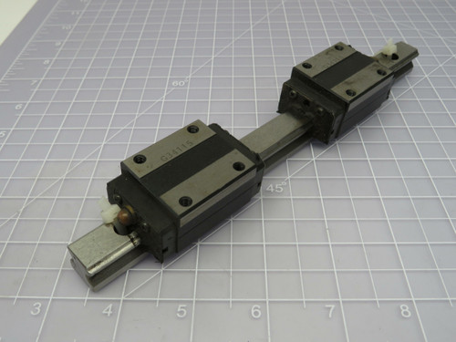 Lot of 2 THK HSR15 G34115 Linear Bearing Blocks on a 9 In Rail  For Sale