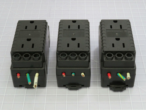 Lot of 3 Weidmuller 6720005430  Duplex Outlet For Rail  For Sale