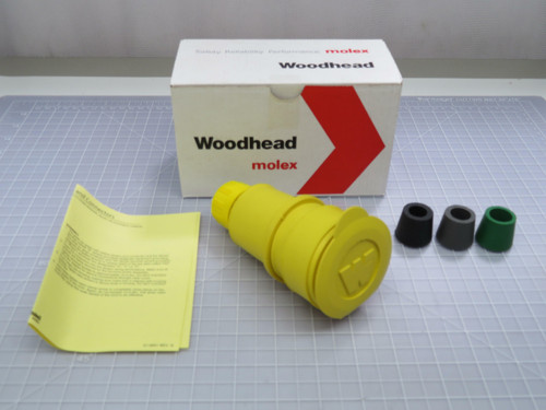 Daniel Woodhead 1301470240 27W08-P Connector Watertite Non Nema 20A 125/250V Yellow Extreme Performance Oil Resistant   For Sale