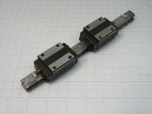 Lot of 2 THK HSR15  Linear Bearing Blocks on a 8 1/2 In Rail    For Sale