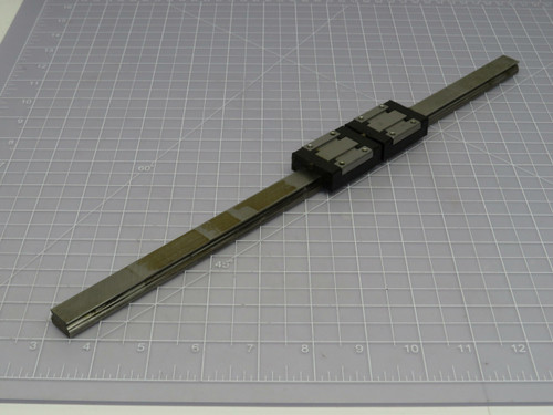 Lot of 2 Rexroth R044251300  Linear Bearing Blocks on a 15 In Rail  For Sale