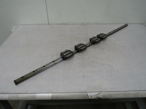 Lot of 4 THK HSR20  Linear Bearing Blocks on a 41 in Rail  For Sale
