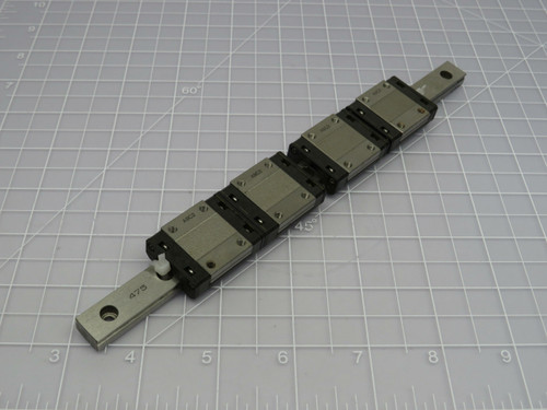 Lot of 4 THK SRS12M 8LI92 Linear Bearing Blocks on a 8.5 in Rail  For Sale