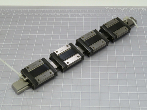 Lot of 4 THK RSR15ZM 6F082X Bearing Blocks on a 10 In Rail  For Sale