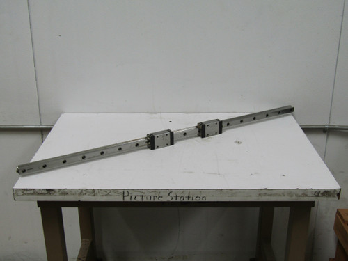 Lot of 2 Rexroth R162222220 (R010) 820 Bearing Blocks In a 41 1/2 In Rail  For Sale