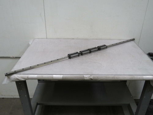 Lot of 4 THK SHS20LV  Linear Bearing Blocks on a 58 in Rail  For Sale