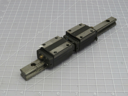 Lot of 2 THK HSR15  Linear Bearing Block on a 7 In RaIl  For Sale