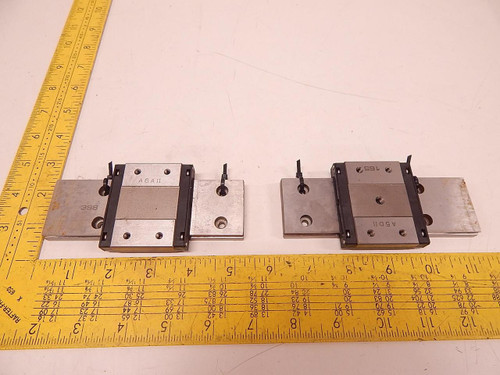 LOT OF 2 THK RSR15WVM BEARINGS W/ 5" CNC LINEAR SLIDE RAILS