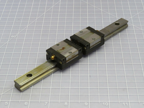 Lot of 2 THK SSR15  Linear Bearing Blocks on a 8.5 In Rail  For Sale