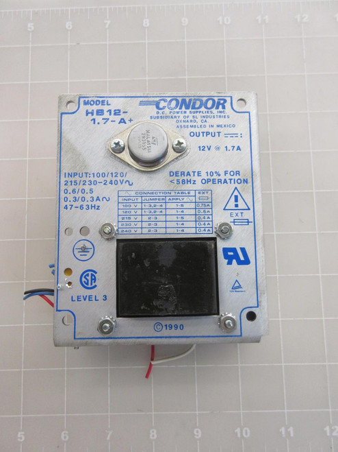 LOT OF 2 CONDOR HB12-1.7-A+ POWER SUPPLY T52985 LOT OF 2 CONDOR HB12-1.7-A+ POWER SUPPLY T52985