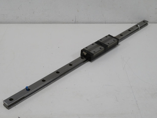 LOT OF 2 THK SSR25 LINEAR BEARING BLOCKS ON A 30.5 IN RAIL TK164