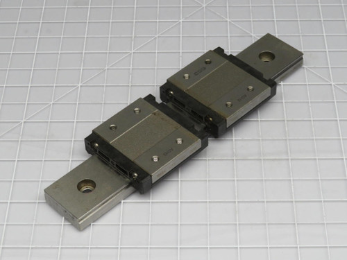 LOT OF 2 THK SRS12WM 0D093 LINEAR BEARING BLOCKS ON A 6 IN RAIL T191639